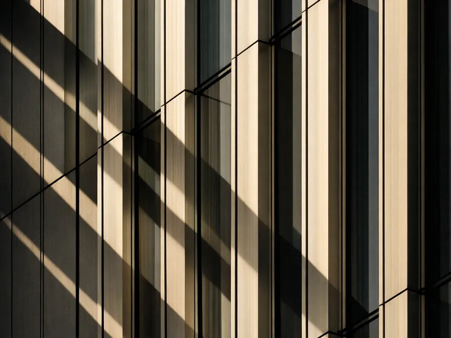 Tower facade in evening light